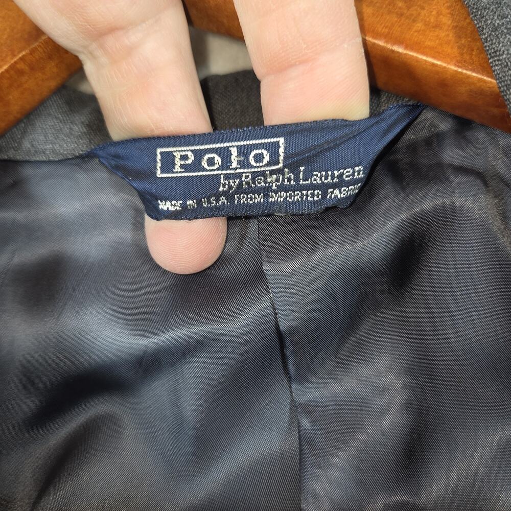 Vtg Polo Ralph Lauren Mens Blazer Coat Gray Business Casual Workwear y2k Attire - Picture 8 of 15